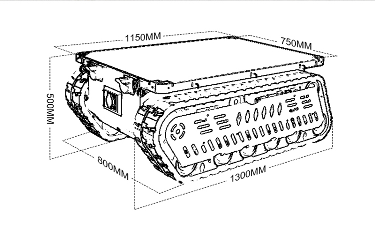 300-600kg laadvermogen RC tank - Tracked Robot Chassis recensie en prijs